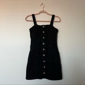 Black Stretchy Denim-Like Mini Dress Small